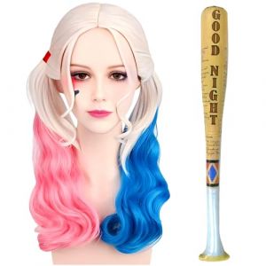 SHOWHEEL Perruque de Cosplay pour Filles,Halloween Double Queue de Cheval,Bâton Gonflable,Accessoire pour Déguisement Halloween Carnaval Cosplay (MEIQIONGSHAO LIMITED, neuf)