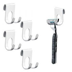 Banjiabb Porte Rasoir Douche en Acier Inoxydable - Lot de 4 Supports Sans Per&ccedil;age Avec Crochets (FENGXIAO STORE, neuf)