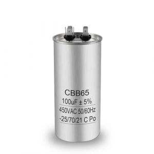 Iruihoo Condensateur moteur CBB65 100uF 450V AC 50/60Hz, 20µF démarrage et condensateur de fonctionnement avec auto-cicatrisation, boîtier en métal pour climatisation, réfrigérateur, compresseur (Iruihoo Life, neuf)