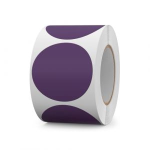 FINDAT &Eacute;tiquettes Autocollantes Rondes 50 mm Violet Rouleau Vinyle 500 Gommettes Imperm&eacute;able &Eacute;criture Marqueur pour D&eacute;m&eacute;nagement Bureau (ZHIYUU, neuf)