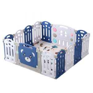 Nine point nine Parc Bebe, Grand Parc Bebe Modulable avec Tapis, Parc Bebe Pliable Extérieur Intérieur pour Enfant, Aire de Jeux Centre d'activités Nourrissons avec Éponge Anti-collision (12+2) (Kaiwen baby products, neuf)