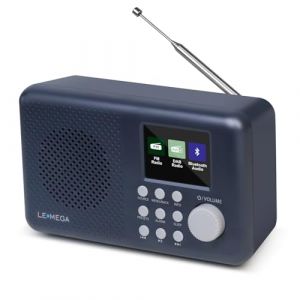 LEMEGA DR3P Radio Numérique Portable (Dab/Dab+/FM avec RDS, 80 Présélections, Écran Couleur 2,4”, Bluetooth 5.3, Prise Casque,Double Réveil), Gris Foncé (LEMEGA EU, neuf)