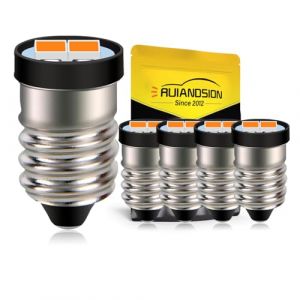 Ruiandsion Lot de 5 mini ampoules LED 6 V E10 jaunes 5630 2SMD E10 à culot à vis pour lampe de poche (Ruiandsion, neuf)