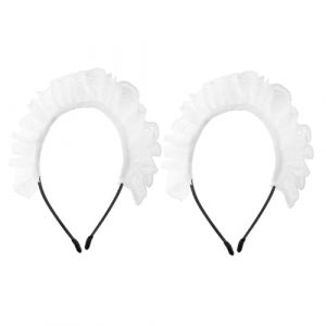 ibasenice 2pi&egrave;ces Bandeau Dentelle Blanc &agrave; Volants Coiffe de Soubrette Lolita pour Cosplay Accessoire de Soubrette Vintage Serre-t&ecirc;te Dentelle pour Femme (The taste of cooking, neuf)