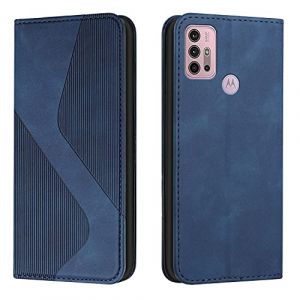 Mo-Somnus Coque pour Motorola Moto G31/G41, Etui Motorola Moto G31/G41 Cuir, PU Cuir Portefeuille Housse et Magn&eacute;tique Flip Pochette &Eacute;tui &agrave; Rabat Protection Case avec Antichoc TPU Housse (Bleu) (Mo-Beauty EU Store, neuf)