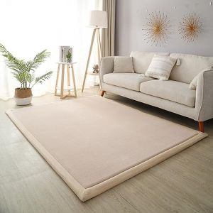 Dmkjdzsw Tapis d'éveil antidérapant pour bébé, tapis de chambre d'enfant, tapis en velours corail, 2 cm d'épaisseur, tapis pour enfants, marron clair, 100 x 180 cm (sirenbaihuo, neuf)