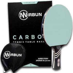 Nirbun &ndash; Raquette de Ping-Pong en Carbone Professionnelle | Raquette de Tennis de Table Haute R&eacute;sistance | Bois + Carbone | Housse de Protection | Contr&ocirc;le, Puissance et Vitesse (NIRBUN, neuf)
