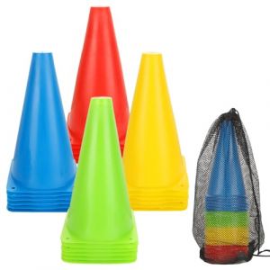 CYEER Lot de 24 Cônes de Signalisation, Entraînement de Football, plot sport, 23 x 13,5CM Cônes de Marquage de l'espace, Cônes d'entraînement de Football pour Sports, Jeux, Terrains de Jeux de Fitness (CYEER, neuf)