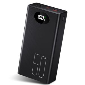 Batterie Externe 50000 mAh Power Bank : Batterie Externe de Charge Rapide 22,5 W avec 5 Sorties et 2 entr&eacute;es et Lampe de Poche (qiyangchuangxinjishu, neuf)