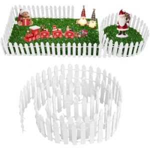 Clôture de Jardin Miniature,Accessoires de Lutin de Noël Miniature,Clôture Miniature Flexible,Mini Clôture,Clôture Miniature en Bois pour Sapin de Noel,Village de Noel,Maison de Poupée,Pot de Fleurs (FeiXiehouse, neuf)