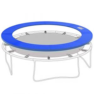 HOMCOM Coussin de Protection pour Trampoline de Rechange &Oslash; 244 cm Couverture de Ressort pour Trampoline r&eacute;sistant aux UV, ind&eacute;chirable Bleu (Aosom FR, neuf)