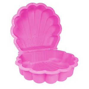 Ondis24 Lot de 2 bacs &agrave; sable en forme de coquillage, en plastique, avec couvercle (87 cm, rose) (Ondis24 Shopping, neuf)