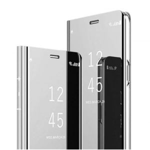 Ysnzaq Coque pour Samsung Galaxy S25+ / S25 Plus, Smart View Miroir Makeup Case Anti-Rayures Anti-Choc Housse Clear Étui à Rabat PC+PU Cuir Housse pour Samsung S25 Plus / S24 Plus. Mirror Silver (yanzhiwangluokeji, neuf)