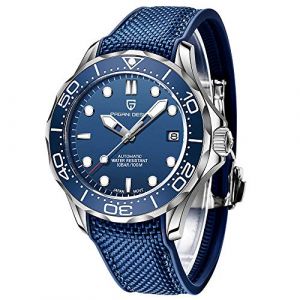 Pagani Design - Mod&egrave;le 007 - Montre pour homme &agrave; mouvement automatique NH35 avec lunette rotative en c&eacute;ramique - Montre en acier inoxydable, &eacute;tanche, &agrave; remontage automatique (Trendy Watches Store, neuf)