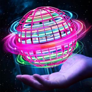 Flying Spinner Boule Volante Lumineuse, 360 ° Rotation Suspension Manuelle avec Lumière LED,Capteur Intelligent Flying Boomerang Ball, Magique Mini Drone pour Garçon et fille, Cadeau Noel pour Enfants (SHUNJIN Direct-FR, neuf)