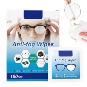 Qiwieod Lot De 100 Lingettes Jetables, Lingettes Antibuée Pour Lentilles, Lingettes Lunettes Nettoyantes Multi Usages, Lingettes Anti-buée Pour Lunettes Lift The Fog, Lingettes Nettoyantes Anti-buée (crtainye, neuf)