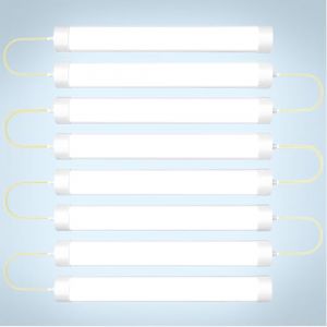 Viugreum 90cm Reglette LED Connectable 8 Pièces, 30W 6500K Blanc Froid Tube Neon Led Barre, Éclairage Plafond Lampe Etanche IP54, Lumiere pour Garage Atelier Bureau Cuisine Cave Intérieur Extérieur (Viugreum-EU, neuf)