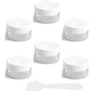 Petit Pots Vide Cosmétiques Contenants Cosmétiques Transparentavec Mini Spatule, 6 Pièces Pots D'échantillons de Voyage, Petite Pots Ronds Clairs Vides pour Lotion/Crème 5ml (Hiamaseller, neuf)