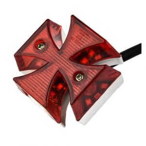 feu arrière de Frein Feu arrière Universel pour Motos, Croix de Malte, feu arrière, Frein de Course, Lampe LED, 2x2 Pouces, DC 12V, pièces de Moto, 1 pièce (南阳市卧龙区海惠百货店, neuf)