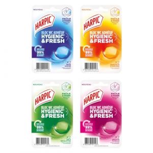 Harpic - Lot découverte Harpic bloc WC adhésif Hygienic & Fresh, 4x2 blocs (Pennguin-FR-Home, neuf)