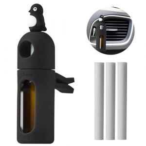 BONE Désodorisant de voiture Diffuseur de parfum Clip pour bouches d'aération – Huile essentielle de parfum pour homme et femme – Décoration de parfum pour voiture (Maru Penguin) (Bone FR, neuf)