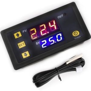 VISSQH Contr&ocirc;leur de Temp&eacute;rature W3230,thermostat num&eacute;rique DC 220V avec sonde de capteur NTC 10K,interrupteur de commande de thermostat &agrave; affichage LED (VISSQH, neuf)