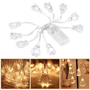 Guirlande lumineuse &agrave; LED, 1,65 m, 10 pi&egrave;ces LED d&eacute;coratives, pingouin, lumi&egrave;re de pingouin, d&eacute;coration d'ambiance, &eacute;clairage ext&eacute;rieur/int&eacute;rieur pour chambre &agrave; coucher, f&ecirc;te, mariage, No&euml;l (easy Reach Sheng, neuf)