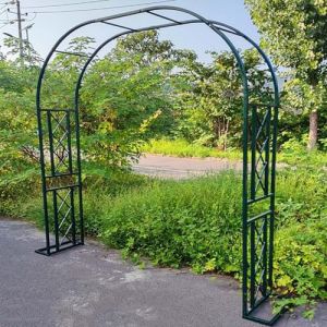Arche Jardin pour Grimpantes, Arceau &agrave; Rosier Grande, Large 140cm 180cm 220cm 260cm 300cm 340cm pergola en Metal, Robuste Arche de Mariage Acier(Green,300cmx230cm) (YDYRZD, neuf)