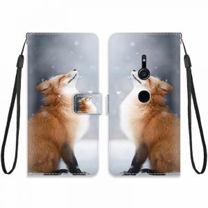 KARTXITAI Cuir Coque Compatible avec Sony Xperia XZ2 Antichoc avec Support Clapet Design Motif Dr&ocirc;le &Eacute;tui Bumper Portefeuille Magn&eacute;tique Cr&eacute;atif Case Cover Housse-Renard,Neige (KARTXITAI, neuf)