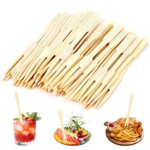 Fourchette Jetable 200 Pi&egrave;ces Bambou Fruits Cocktail &Eacute;cologique Pratique Pour Buffet Mariage R&eacute;ception Ap&eacute;ritif Barbecue &Eacute;v&eacute;nement Jetable Id&eacute;al Pour Repas En Plein Air (ChangYuLong, neuf)