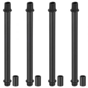 PATIKIL Kit Tige de Lampe à Tube Droit, 4 Ensemble M10 Acier au Carbone 150mm(5.91") Long Tige Filetée à Double Extrémité avec Écrous D'Accouplement Connecteur à Manchon, Noir (PATIKIL UK, neuf)