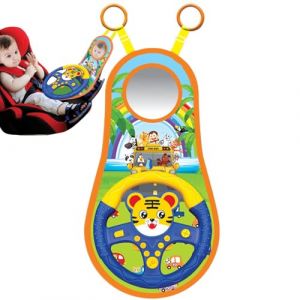 Volant de voiture simulé, volant pour siège arrière de voiture | Volant de siège auto pour bébé rotatif à 360 degrés - Volant de siège de voiture, contrôleur de conduite simulé avec musique pour la si (shuha, neuf)