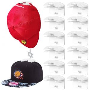 Towviy 12PCS Porte de Casquette, Crochet Chapeau Porte Casquette Mural Organisateur Casquette Crochet Adhésif pour Chapeaux pour Rangement Casquettes de Baseball Serviette Chapeaux Echarpe (Blanc) (FANCY GINGER - UNIPESSOAL LDA*, neuf)