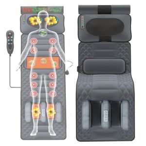 Tapis De Massage Complet du Corps Avec Fonction Chauffante 20 Têtes Matelas De Massage Vibrant, Coussin De Dossier De Chaise De Massage Électrique Multifonctionnel Pour Soulager Douleurs Lombaires (HEXIE Store, neuf)