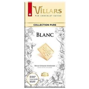 VILLARS - Tablette Chocolat Blanc Pur 100G - Lot De 4 - livraison offerte (A TA PORTE, neuf)