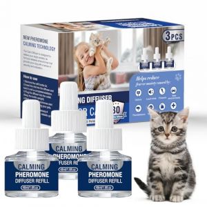 Piuess Pheromones Chat PhéRomones Pheromone Calmant Diffuseur Anti Stress Apaisant Prise pour Apaiser Les Chats Conflit FéLines Relaxantes Et Calmantes Agité Stressé 3 * 48ml Recharges（M） (ARNOLD GANYI XP Kft., neuf)