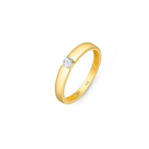 Amberta Alliance en Argent Sterling 925 avec Zircone | Bague Solitaire | Bague en Argent avec Zirconium | Bagues de Fian&ccedil;ailles: Bague de Mariage Or Taille 48 (Amberta, neuf)