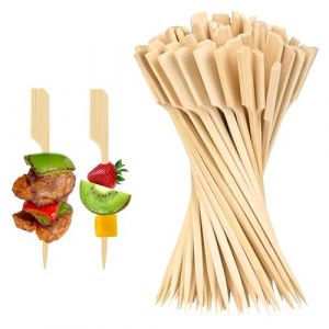 BOULESENM Brochettes en Bambou de 9 cm, 200 Pics en Bambou de Cocktail Brochettes pour Apéritif, Mini Brochéttes en Bois pic Petit pour Cocktails,Fruits et Sandwichs (BOULESENM_SHOP, neuf)