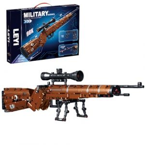 Technik Militaire Arme Blasters, 528 Pièces Fusil 98K avec Fonction Tirée, DIY Militaire Modèle de Fusil de Sniper pour Adultes Enfants Compatible avec Lego (Tirff, neuf)