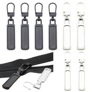 OUDQFCJ 8 pièces Tirette Fermeture Eclair Universal, Métal Zipper Pull Amovible, Remplacement pour Vêtements, Jeans, Valises, Tirette de Fermeture Éclair, Fermeture Eclair Zip. (Mapico, neuf)