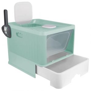 Caisse litiere pour Chat,Bac a litiere pour Chat,Litieres fermée Pours Chats,Anti-Fuite, Pours Chats Adultes, Chatons,Ouverture en Haut(48x37x38 cm,Vert) (zvzhano, neuf)