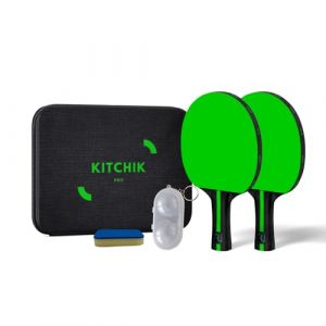 Kitchik pro Raquette de ping-Pong - avec Porte Balle de Tennis, Housse de Transport pour Raquette ping Pong - éponge pour Entretien d’Accessoires - kit Tennis de Table (Kitchik Pro FR, neuf)