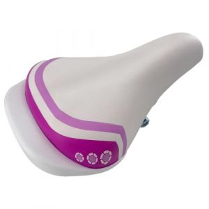 EIRONA Selle de vélo large pour vélo d'enfant 12 14 16 18 pouces, selle de rechange confortable pour vélo de fille, convient pour tige de selle de 22,2 mm, accessoires de vélo pour enfant, rose (Cycling Lover, neuf)