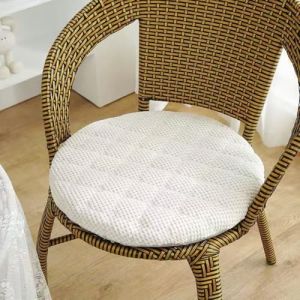 Galette de Chaise Rond 30/35/40/45/50cm, Coussin de Chaise Velours, Lavable de Coussin Chaise, Coussin Exterieur, Coussin Chaise Epais Tatami, pour Intérieur Extérieur Jardin(Beige,Diameter: 50CM) (Maedei Daner, neuf)