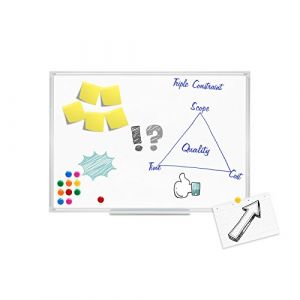 WilTec Tableau magnétique Whiteboard Tableau Mural 70x50cm 12 aimants Inclus Tableau d’Affichage Tableau Pense-bête Organisation Bureau (Wiltec Wildanger Technik GmbH, neuf)