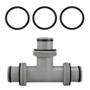 JAMSSOW Raccord de tuyau en T pour tuyau de 38 mm, adaptateur de tuyau de piscine pour Intex Bestway Coleman, valve 3 voies 38 mm, kit de raccordement pour tuyaux de piscine (pi&egrave;ce en T 1,5") (JAMSSOW-EU, neuf)