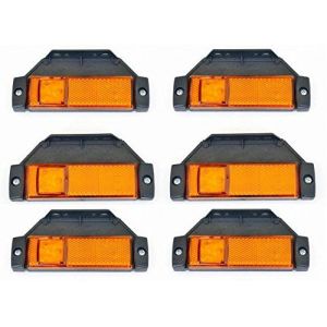 24/7Auto Lot de 6 feux de gabarit lat&eacute;raux &agrave; LED 24 V Orange Ambre avec supports pour camion, remorque (24/7 Auto, neuf)