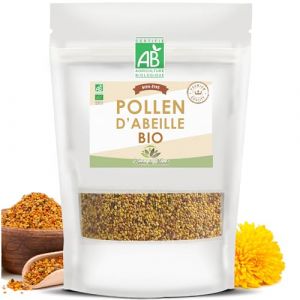 Herbes du Monde - Pollen d'abeille BIO - Riche en vitamines C, B1, B2, B3, fer, zinc et magnésium - Granules Organique, pollen de fleurs de la plus haute qualité - 1 sachet de 250g Certifiée AB (Herbes du Monde, neuf)