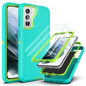 YmhxcY Coque pour Galaxy S21 Plus - Protection Int&eacute;grale &Eacute;tui pour Samsung Galaxy S21 Plus - Aqua Blue/Lime Green (KaiYun-UK, neuf)