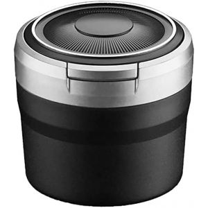 WEIQQI Cendrier de Voiture avec Couvercle pour Mini Cooper Cooper S Cooper SE F54 F55 F56 F57 F60, Cendrier de Voiture avec LED Anti-odeurs Cendrier de Voyage Portable,Silver/B (Good Mood Start, neuf)